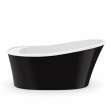 Ariosa 6032 Acrylic Freestanding End Drain Bathtub in White with Black Skirt