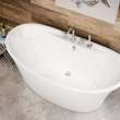 Ariosa 6636 Acrylic Freestanding Center Drain Bathtub in White with White Skirt