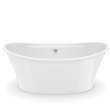 Ariosa 6636 Acrylic Freestanding Center Drain Bathtub in White with White Skirt