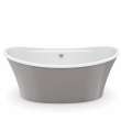 Ariosa 6636 Acrylic Freestanding Center Drain Bathtub in White with Sterling Silver Skirt