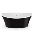 Ariosa 6636 Acrylic Freestanding Center Drain Bathtub in White with Black Skirt