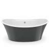 Ariosa 6636 Acrylic Freestanding Center Drain Bathtub in White with Thunder Grey Skirt