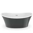 Ariosa 6636 Acrylic Freestanding Center Drain Bathtub in White with Thunder Grey Skirt