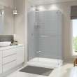 Distinct 48 48 x 32 Acrylic Alcove or Corner Shower Base with Back Center Drain in White
