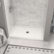 Zone Square Base 48 x 32 Acrylic Alcove or Corner Shower Base with Center Drain in White