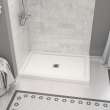 Zone Square Base 48 x 32 Acrylic Alcove or Corner Shower Base with Center Drain in White