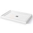 Zone Square Base 48 x 32 Acrylic Alcove or Corner Shower Base with Center Drain in White