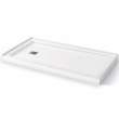 Zone Square 60 x 32 Acrylic Alcove or Corner Shower Base with Left-Hand Drain in White