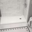 Zone Square 60 x 32 Acrylic Alcove or Corner Shower Base with Right-Hand Drain in White