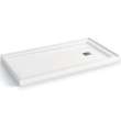 Zone Square 60 x 32 Acrylic Alcove or Corner Shower Base with Right-Hand Drain in White
