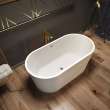 Louie 5829 Acrylic Freestanding Center Drain Bathtub in White with White Skirt