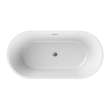 Louie 5829 Acrylic Freestanding Center Drain Bathtub in White with White Skirt