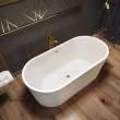Louie 6731 Acrylic Freestanding Center Drain Bathtub in White with White Skirt