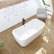 Villi 65 x 32 Acrylic Freestanding Center Drain Bathtub in White with White Skirt