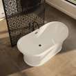 Elina 66 x 34 Acrylic Freestanding Center Drain Bathtub in White with White Skirt