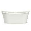 Elina 66 x 34 Acrylic Freestanding Center Drain Bathtub in White with White Skirt