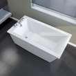 Elinor 60 x 32 AcrylX Freestanding End Drain Bathtub in White with White Skirt