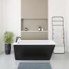 Elinor 6032 AcrylX Freestanding End Drain Bathtub in White with Black Skirt