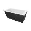 Elinor 6032 AcrylX Freestanding End Drain Bathtub in White with Black Skirt