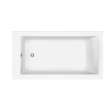 Elinor 6032 AcrylX Freestanding End Drain Bathtub in White with Black Skirt
