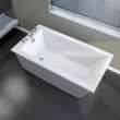 Elinor 6032 AcrylX Freestanding End Drain Bathtub in White with Sterling Silver Skirt