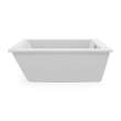 Elinor 6032 AcrylX Freestanding End Drain Bathtub in White with Sterling Silver Skirt