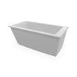Elinor 6032 AcrylX Freestanding End Drain Bathtub in White with Sterling Silver Skirt