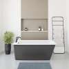 Elinor 6032 AcrylX Freestanding End Drain Bathtub in White with Thundey Grey Skirt