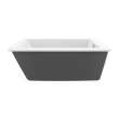 Elinor 6032 AcrylX Freestanding End Drain Bathtub in White with Thundey Grey Skirt