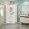 Sakura Acrylic Shower Kit in White with Clear glass in Chrome