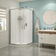 Sakura Acrylic Shower Kit in White with Clear glass in Chrome