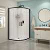 Sakura Acrylic Shower Kit in White with Clear glass in Matte Black