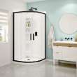 Sakura Acrylic Shower Kit in White with Clear glass in Matte Black