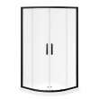 Sakura Acrylic Shower Kit in White with Clear glass in Matte Black