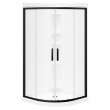 Sakura Acrylic Shower Kit in White with Clear glass in Matte Black