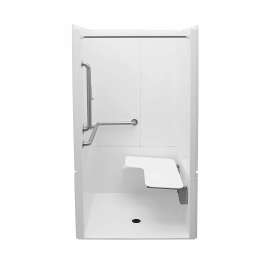 MX QSI-3637-BF 0.625 in. RRF AcrylX Alcove Left-Hand Drain Three-Piece Shower in White