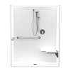 MX QSI-6233-BF 0.75 in. AcrylX Alcove Center Drain One-Piece Shower in White