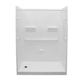 MX QSI-6030-SH 4 in. AcrylX Alcove Left-Hand Drain Five-Piece Shower in White