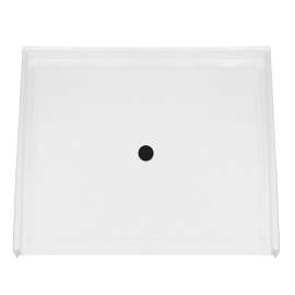 MX QSI-3838-BF 0.5 in. AcrylX Alcove Shower Base with Center Drain in White