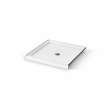 Icon 3636 AcrylX Alcove Shower Base with Center Drain in White