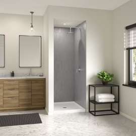 Icon 3642 AcrylX Alcove Shower Base with Center Drain in White
