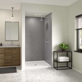 Icon 4242 AcrylX Alcove Shower Base with Center Drain in White