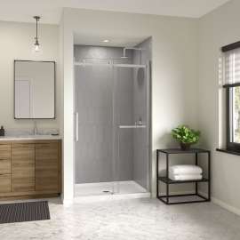 Icon 4836 AcrylX Alcove Shower Base with Center Drain in White