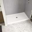 Icon 6032 AcrylX Alcove Shower Base with Center Drain in White