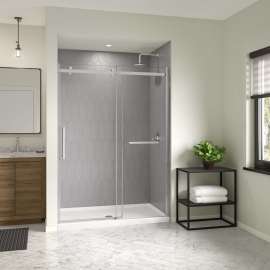 Icon 6036 AcrylX Alcove Shower Base with Center Drain in White