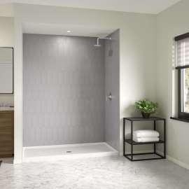 Icon 7236 AcrylX Alcove Shower Base with Center Drain in White