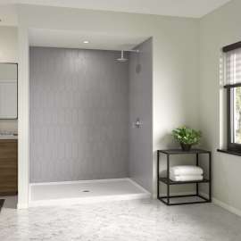 Icon 7248 AcrylX Alcove Shower Base with Center Drain in White