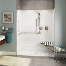 OPS-6030 - ANSI Compliant AcrylX Alcove Center Drain One-Piece Shower in White