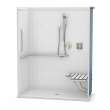 OPS-6030 - ANSI Compliant AcrylX Alcove Center Drain One-Piece Shower in White