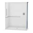 OPS-6030-RS - ANSI Grab Bar AcrylX Alcove Center Drain One-Piece Shower in White